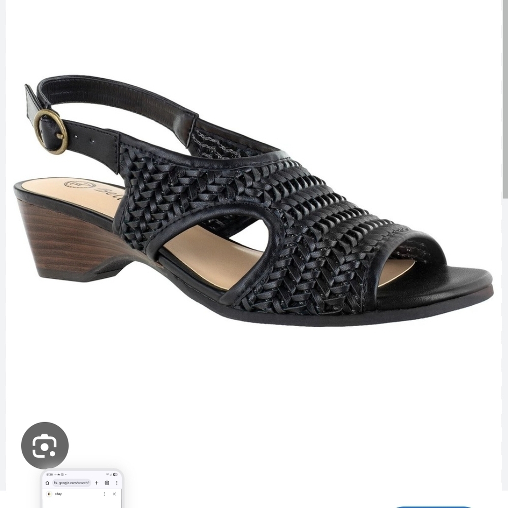 Bella Vita Justind II Women's Navy Woven Slingback Sandals